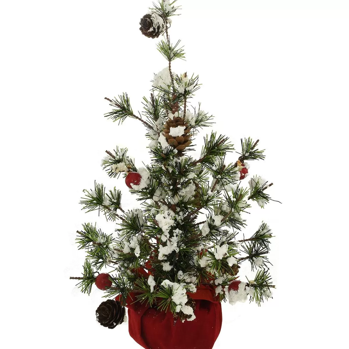 Bronner's Christmas Wonderland 13 Inch Flocked Tree With Red Velvet Base | Un-Lit Trees