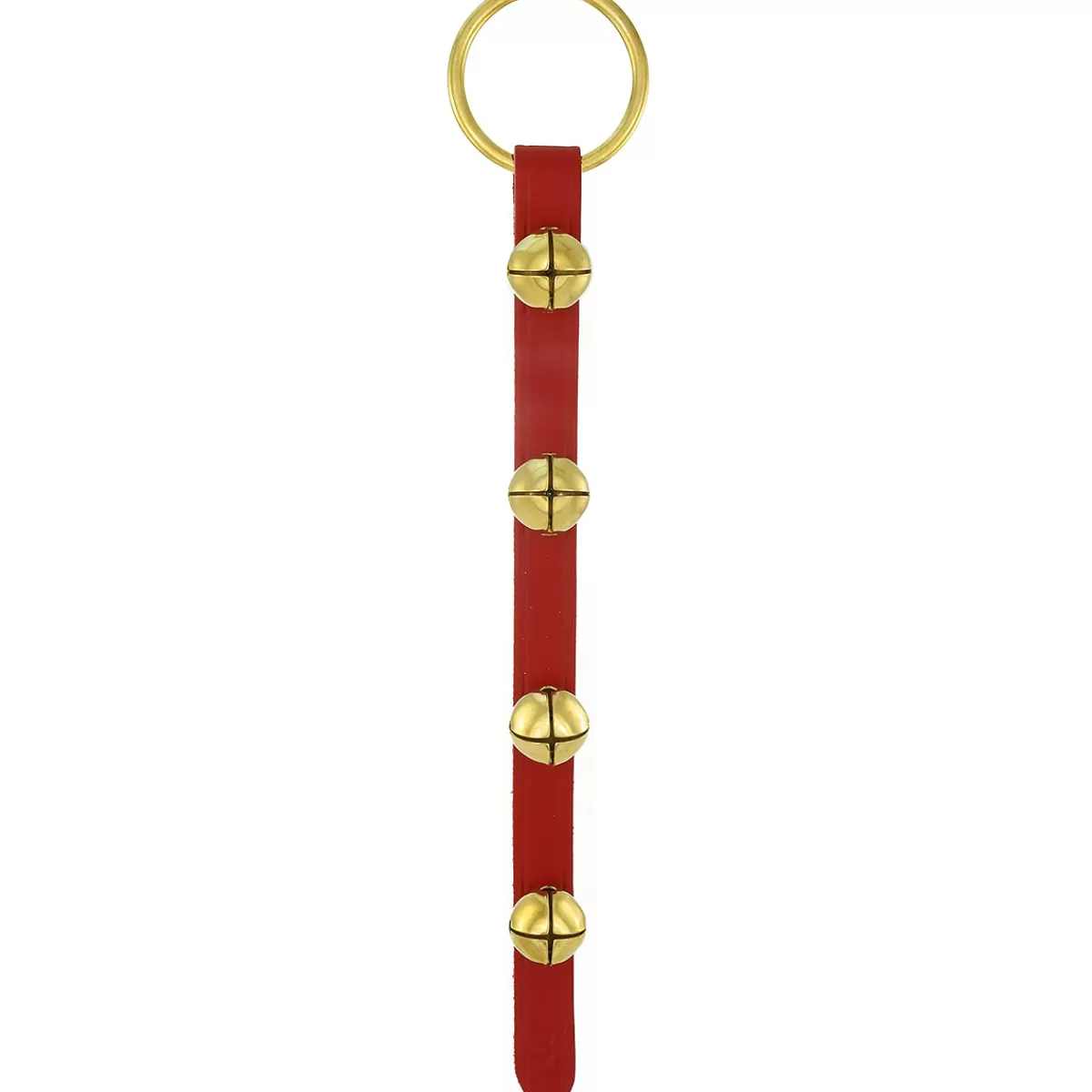 Bronner's Christmas Wonderland 15.5 Inch Red Leather Strap With 4 Sleigh Bells | Accessories