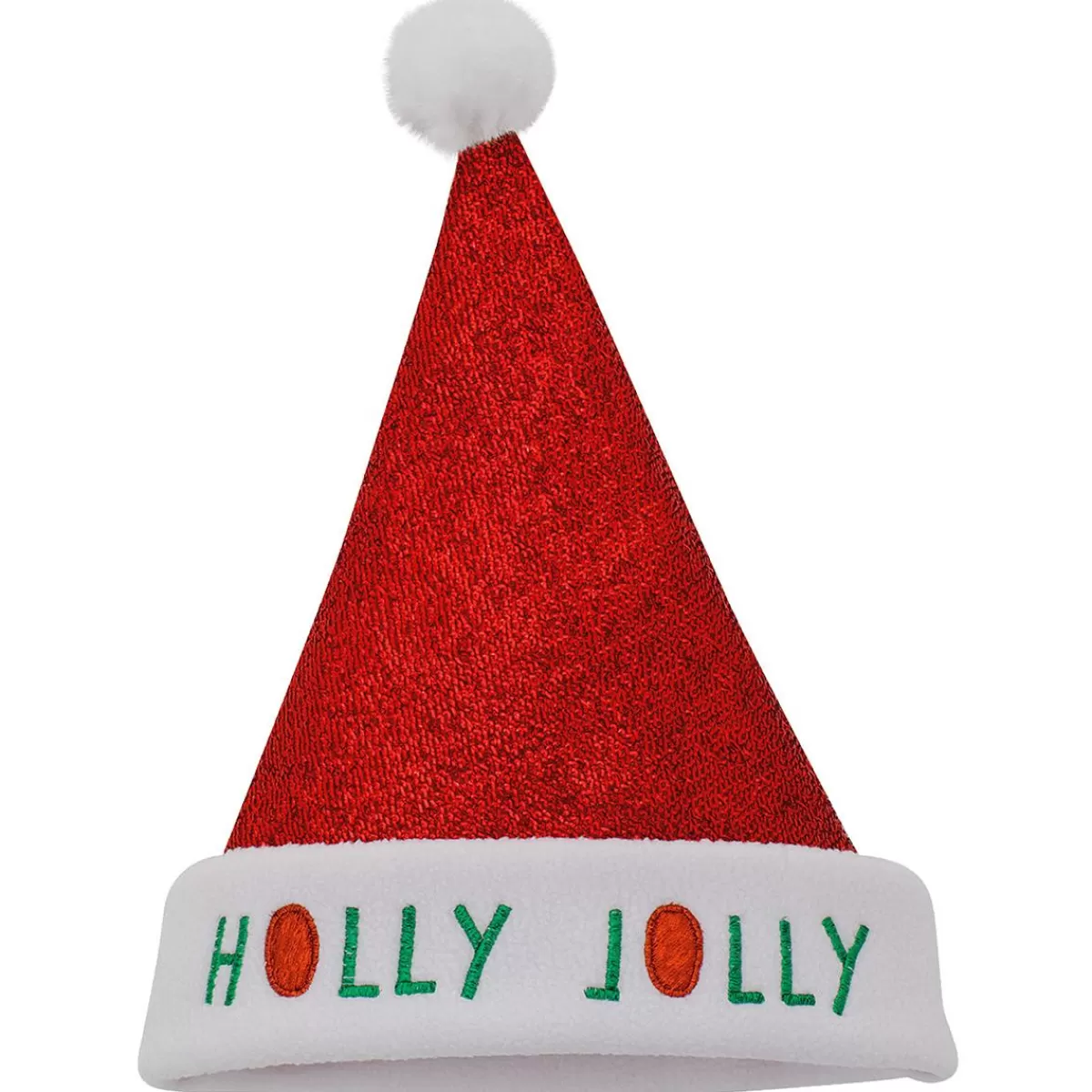 Bronner's Christmas Wonderland 15 Inch Red Metallic Holly Jolly Lighted Santa Hat | Hats