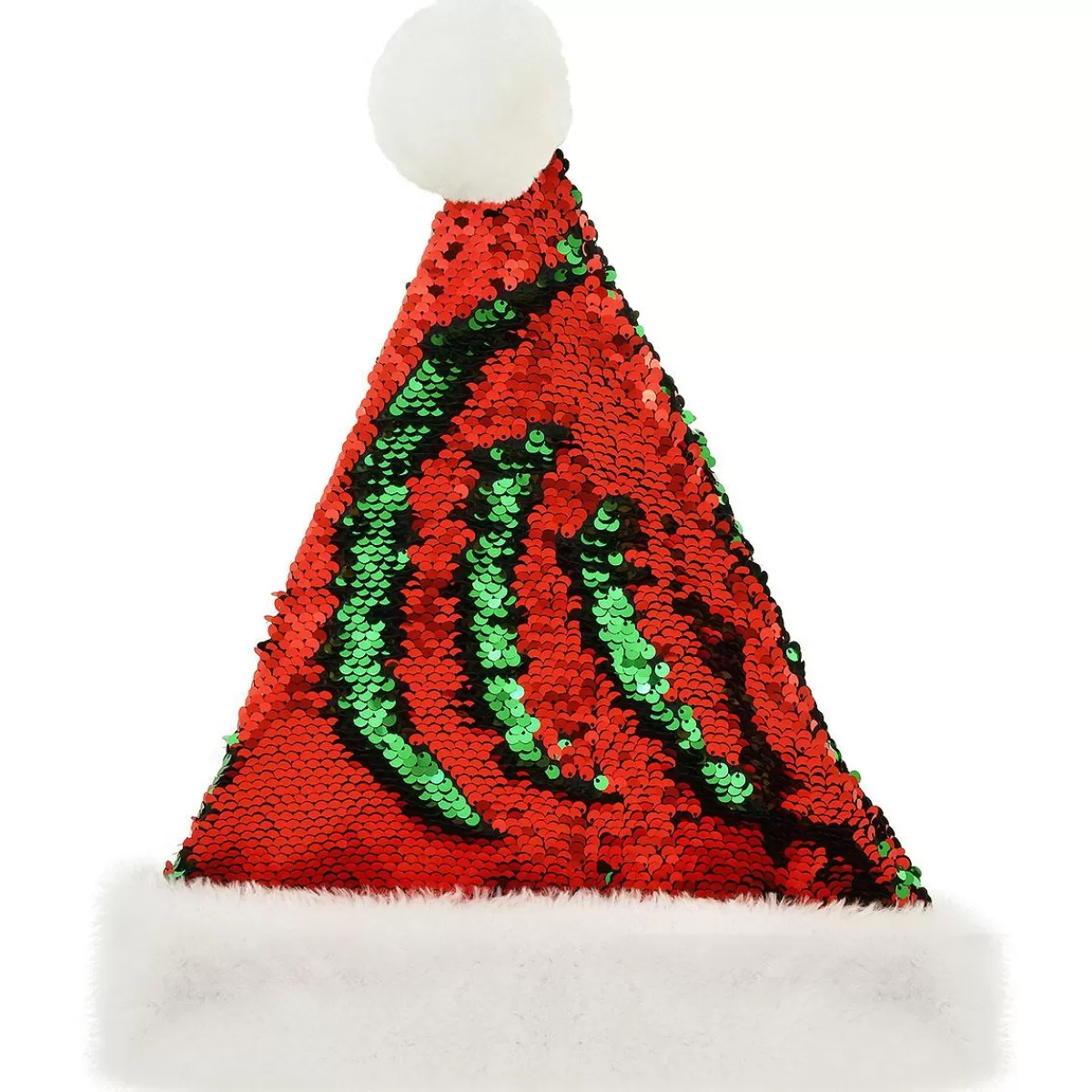 Bronner's Christmas Wonderland 15 Inch Reversible Sequin Red And Green Santa Hat | Hats