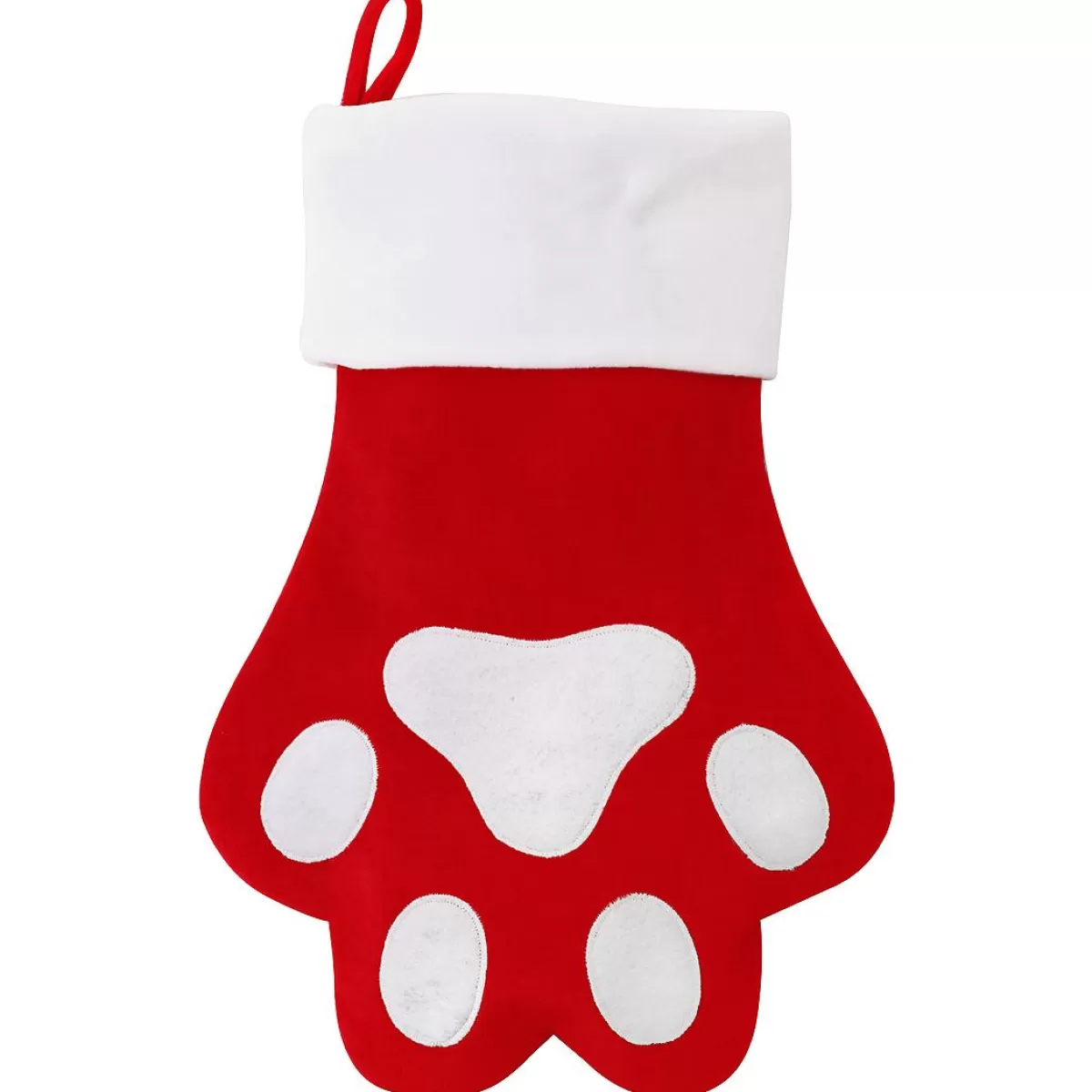 Bronner's Christmas Wonderland 16 Inch Personalized Red Velvet Paw Stocking | Christmas Stockings