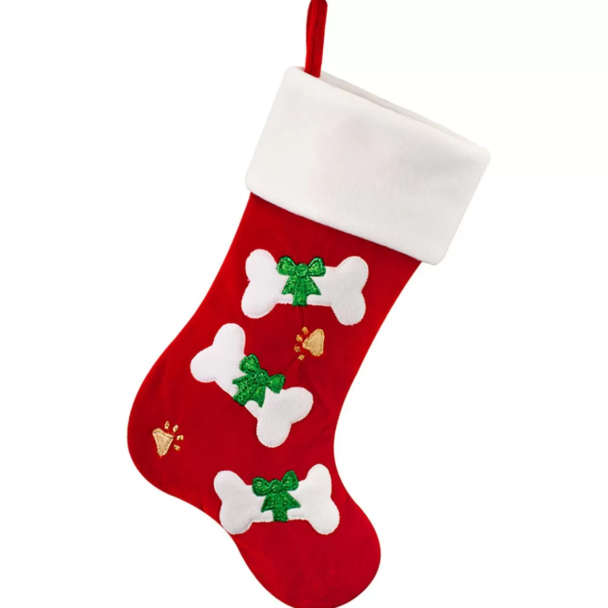 Bronner's Christmas Wonderland 18.5 Inch Personalized Dog Bones On Red Christmas Stocking | Christmas Stockings