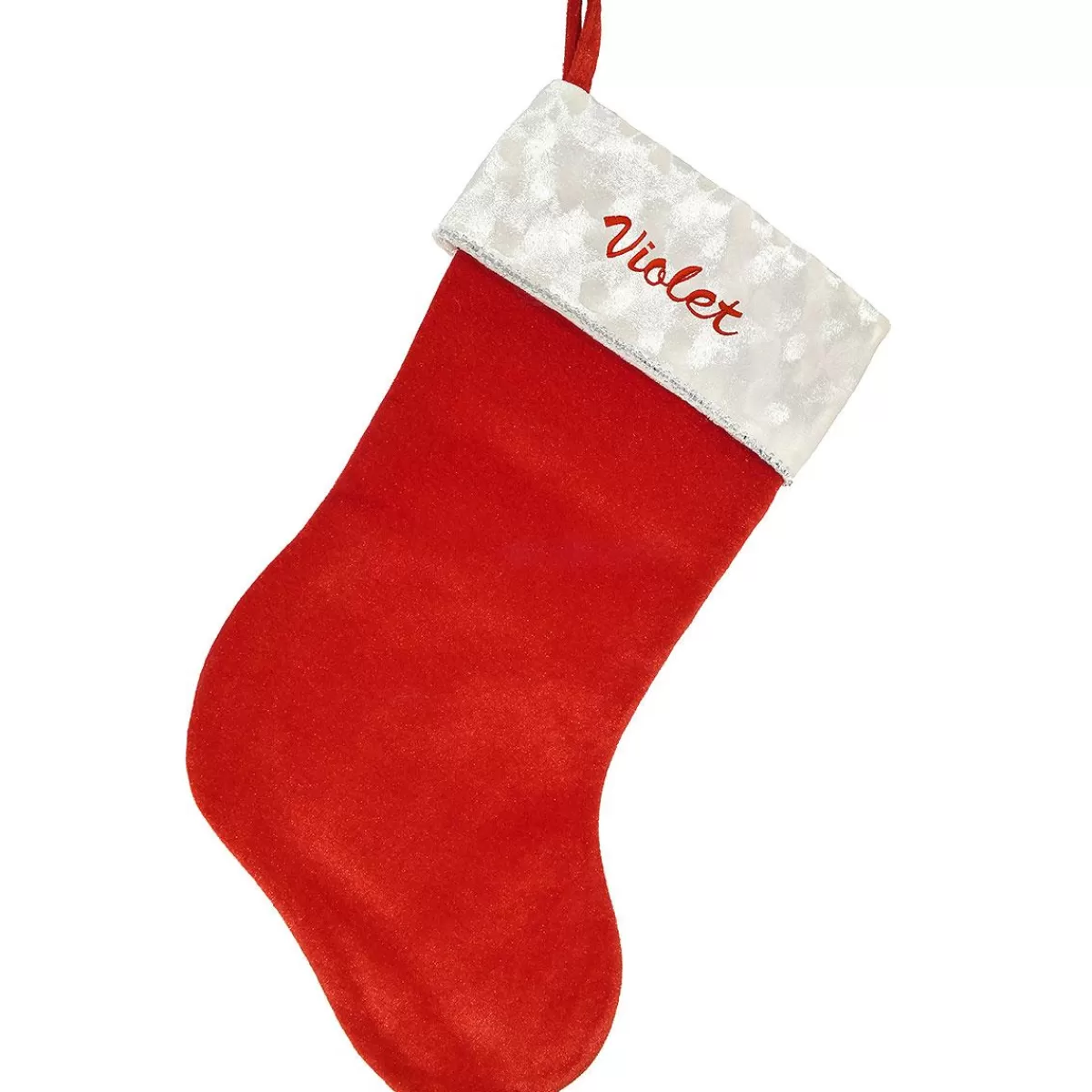 Bronner's Christmas Wonderland 18.5 Inch Personalized Red And White Velvet Stocking | Christmas Stockings