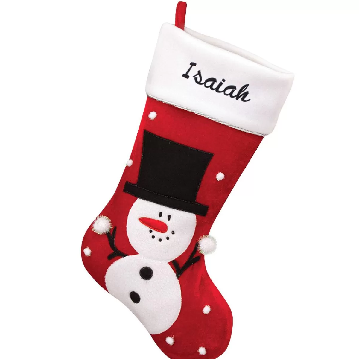 Bronner's Christmas Wonderland 18.5 Inch Personalized Snowman Velvet And Fleece Stocking | Christmas Stockings