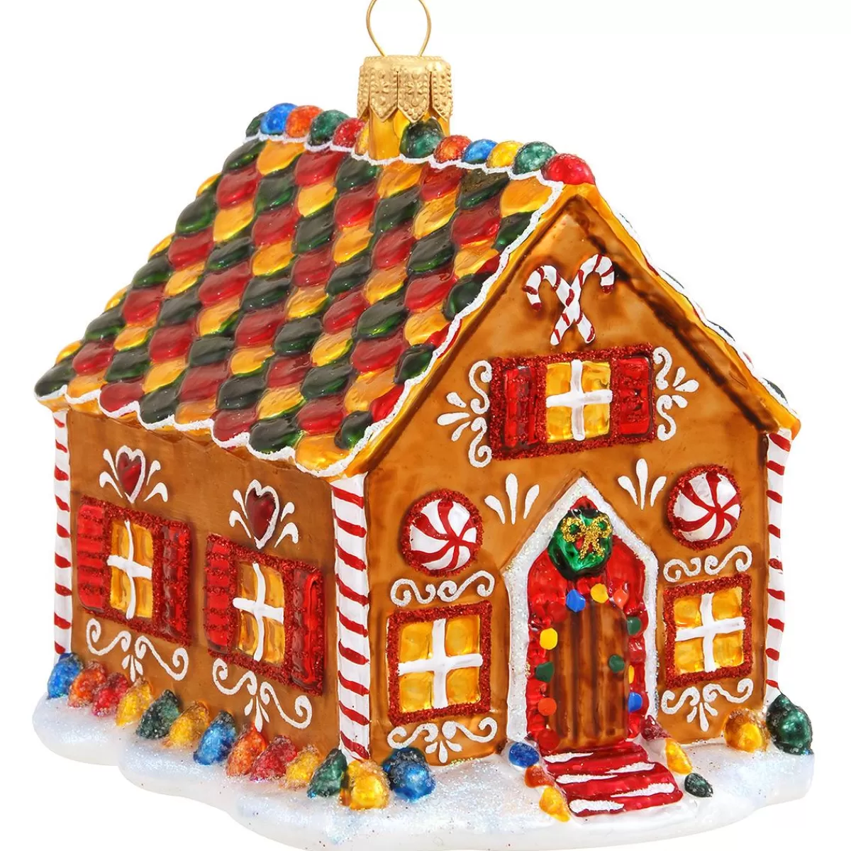 Bronner's Christmas Wonderland 2015 Annual Form Gingerbread House Glass Ornament> Food, Drinks, & Cooking