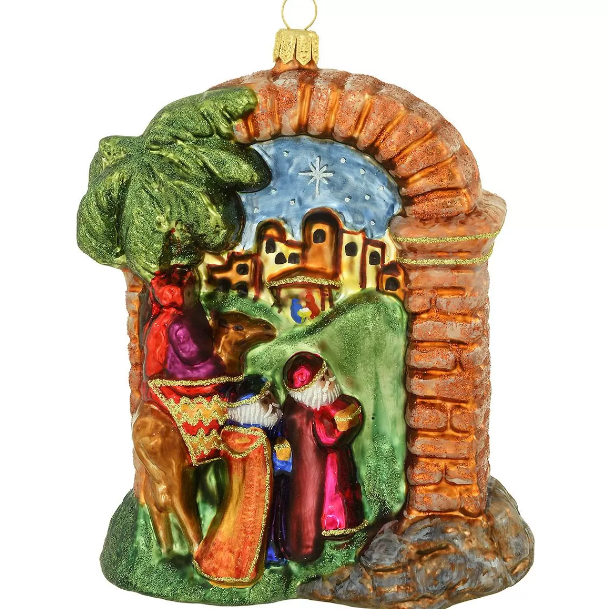 Bronner's Christmas Wonderland 2019 Annual Form Wise Men Glass Ornament | Religious