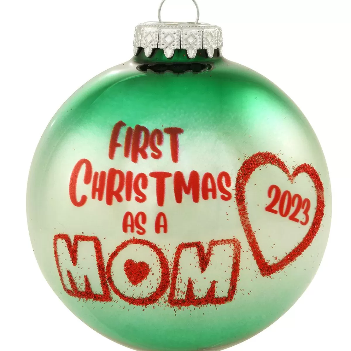 Bronner's Christmas Wonderland 2023 First Christmas As Mom Glass Ornament | Santa & Christmas