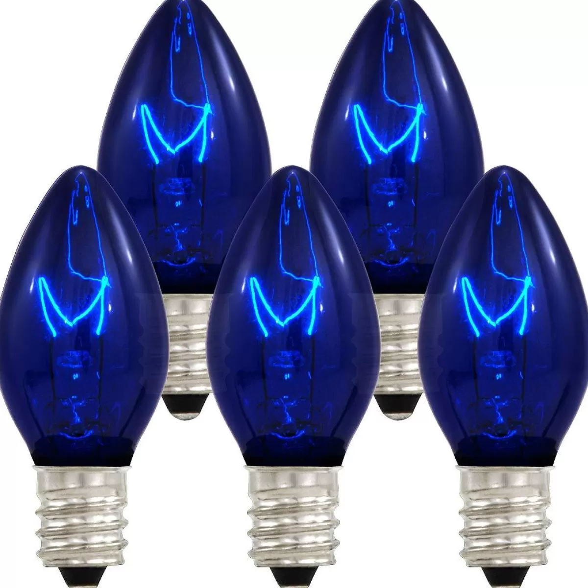 Bronner's Christmas Wonderland 25 Blue Transparent C7 Replacement Lamps | Outdoor Lighting