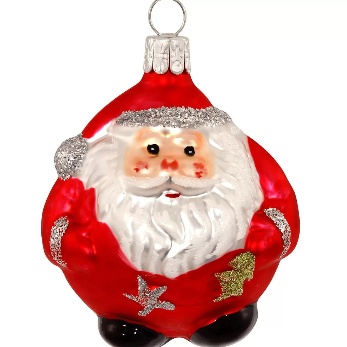 Bronner's Christmas Wonderland 2.5 Inch Red Santa Glass Ornament | Santa & Christmas