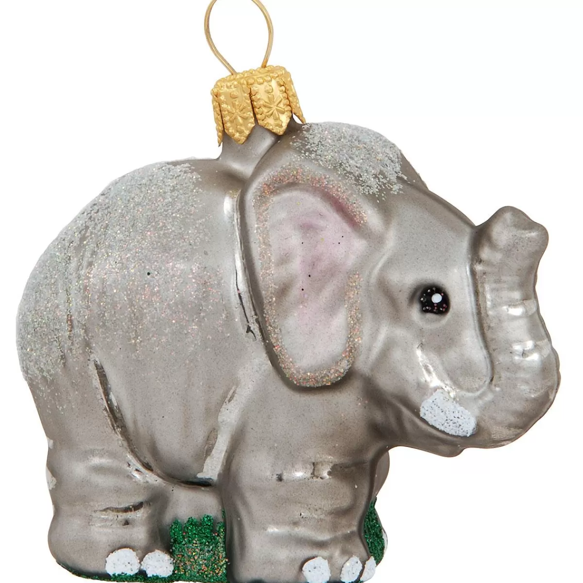 Bronner's Christmas Wonderland 2" Standing Elephant Glass Ornament> Legends, Symbols, & Traditions