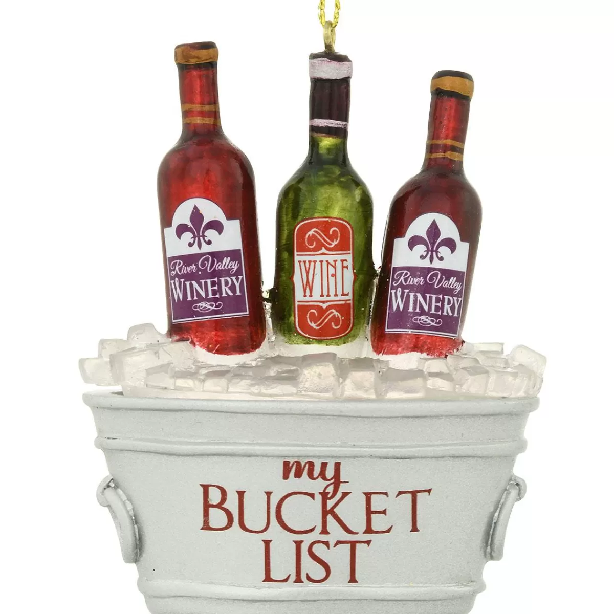 Bronner's Christmas Wonderland 3 Inch Wine Bucket Resin Ornament> Food, Drinks, & Cooking