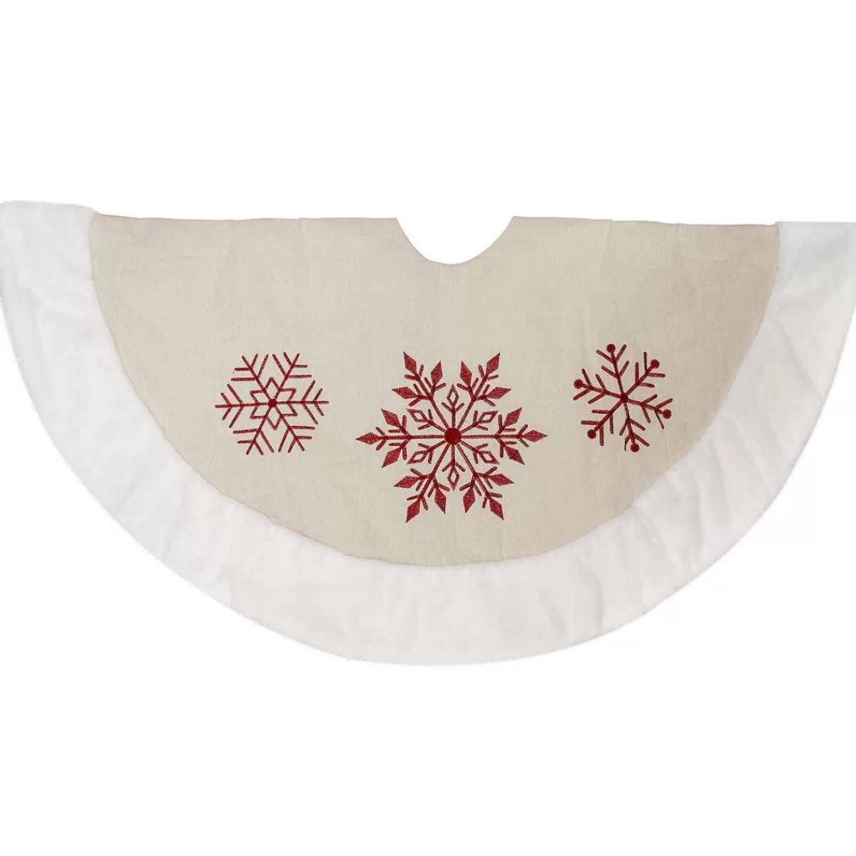 Bronner's Christmas Wonderland 48 Inch Beige Snowflake Tree Skirt | Tree Skirts