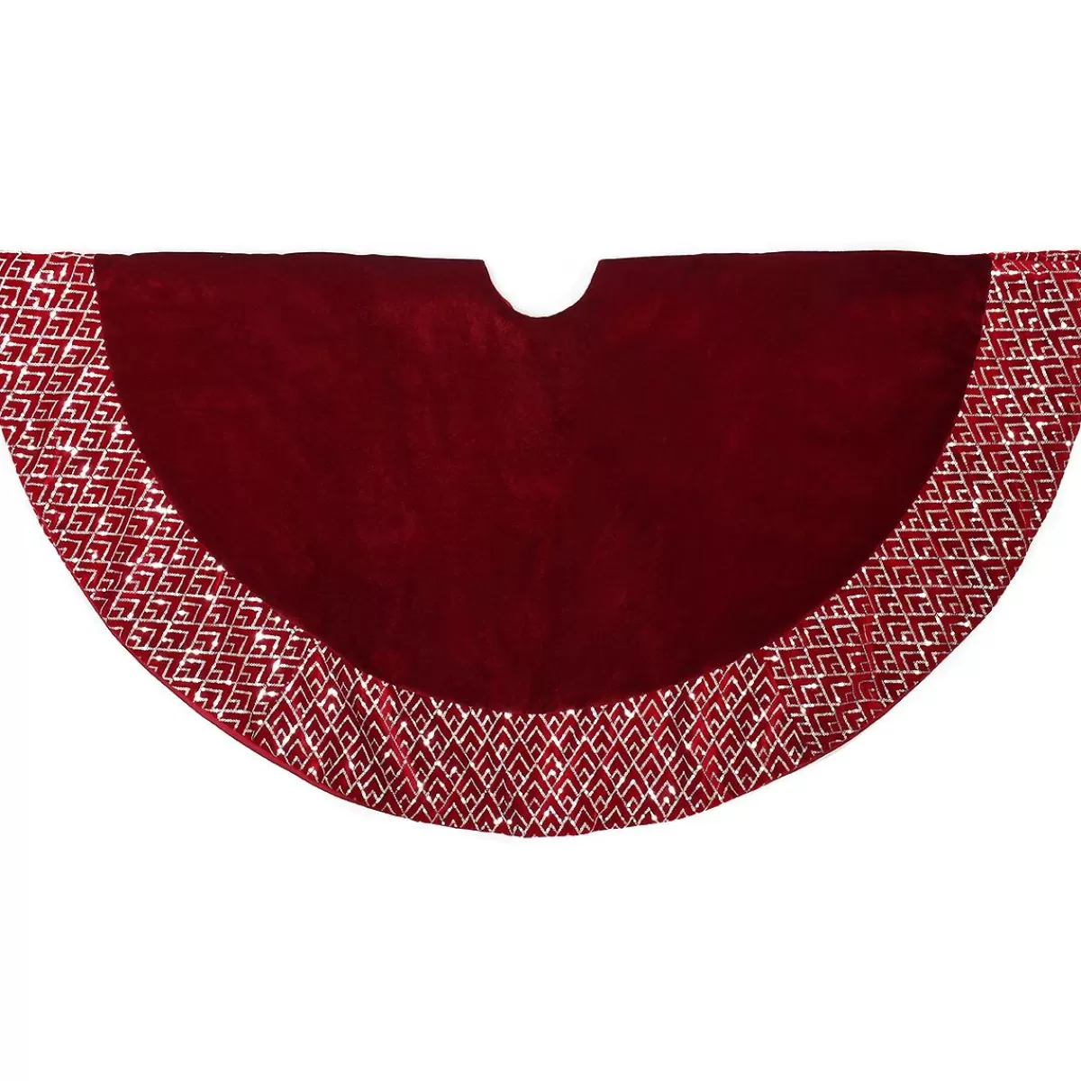 Bronner's Christmas Wonderland 48 Inch Burgundy Tree Skirt With Silver Sequined Edge | Tree Skirts