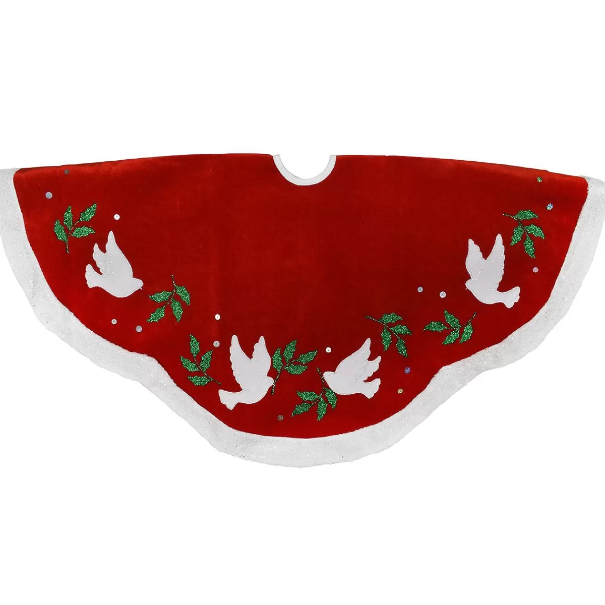 Bronner's Christmas Wonderland 48 Inch Dove With Holly Tree Skirt | Tree Skirts