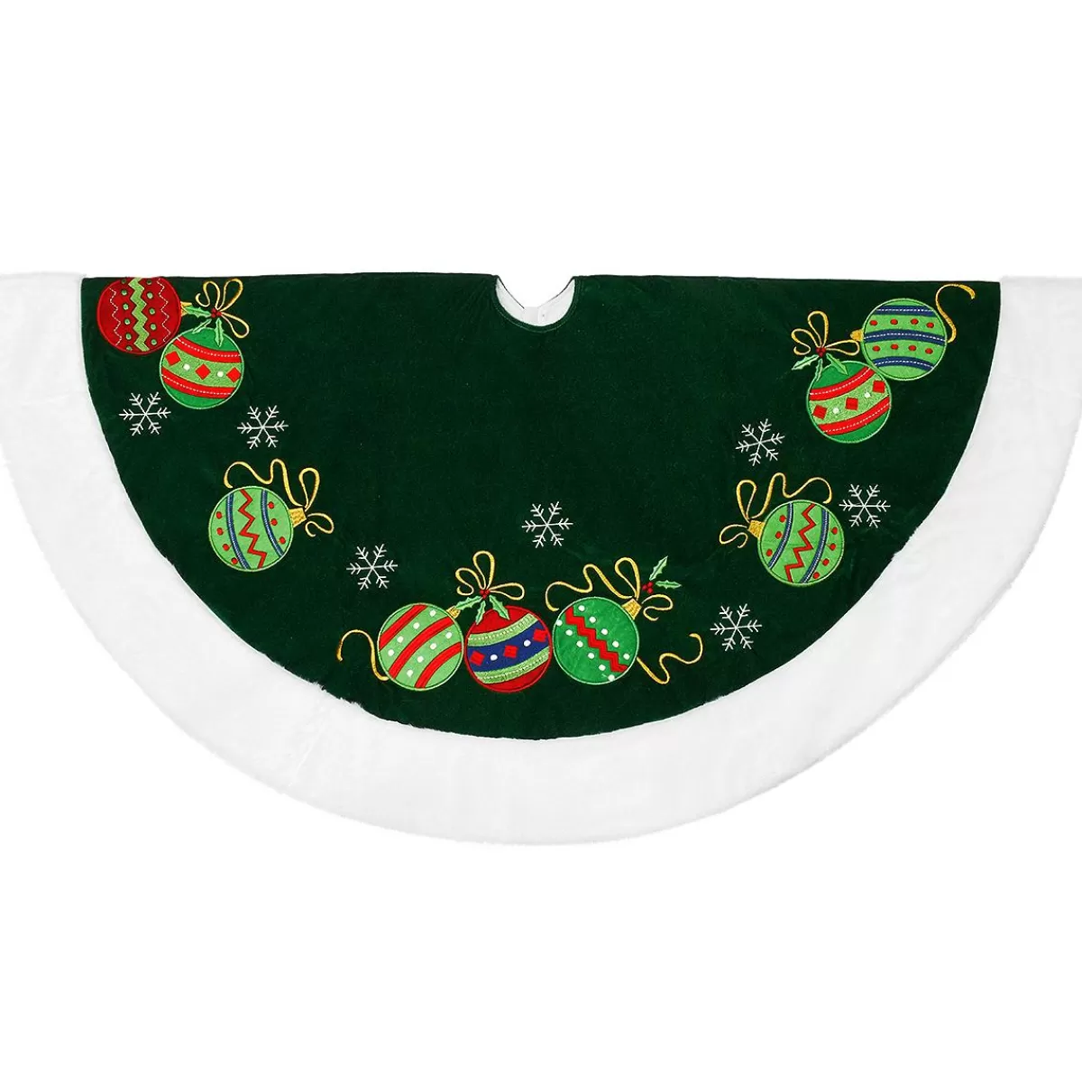 Bronner's Christmas Wonderland 48 Inch Green Tree Skirt With Ornaments | Tree Skirts