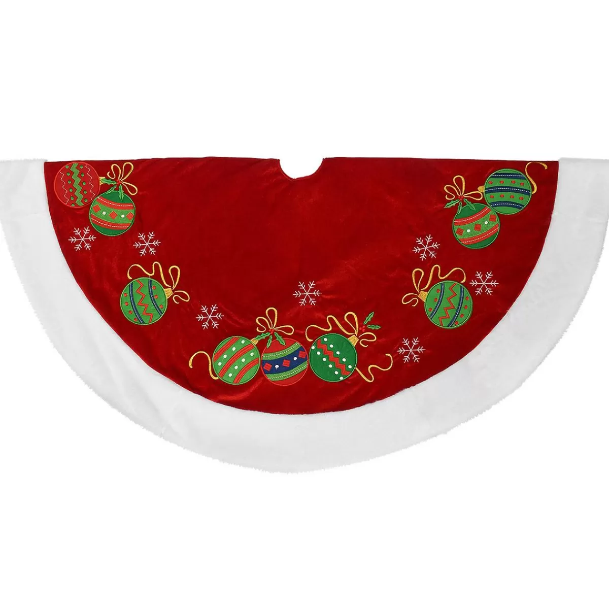 Bronner's Christmas Wonderland 48 Inch Red Tree Skirt With Ornaments | Tree Skirts