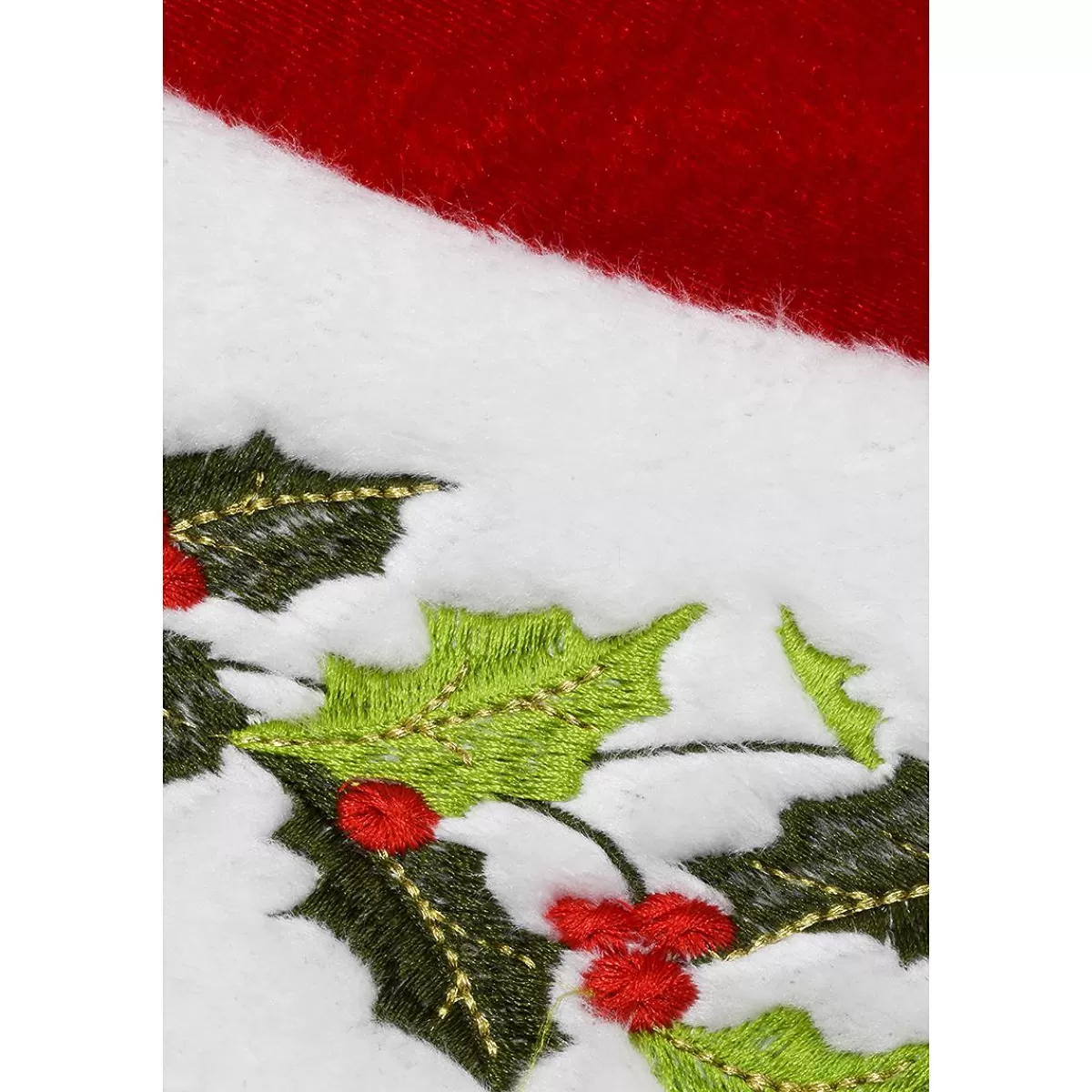 Bronner's Christmas Wonderland 48 Inch Red Velvet Tree Skirt With Holly | Tree Skirts