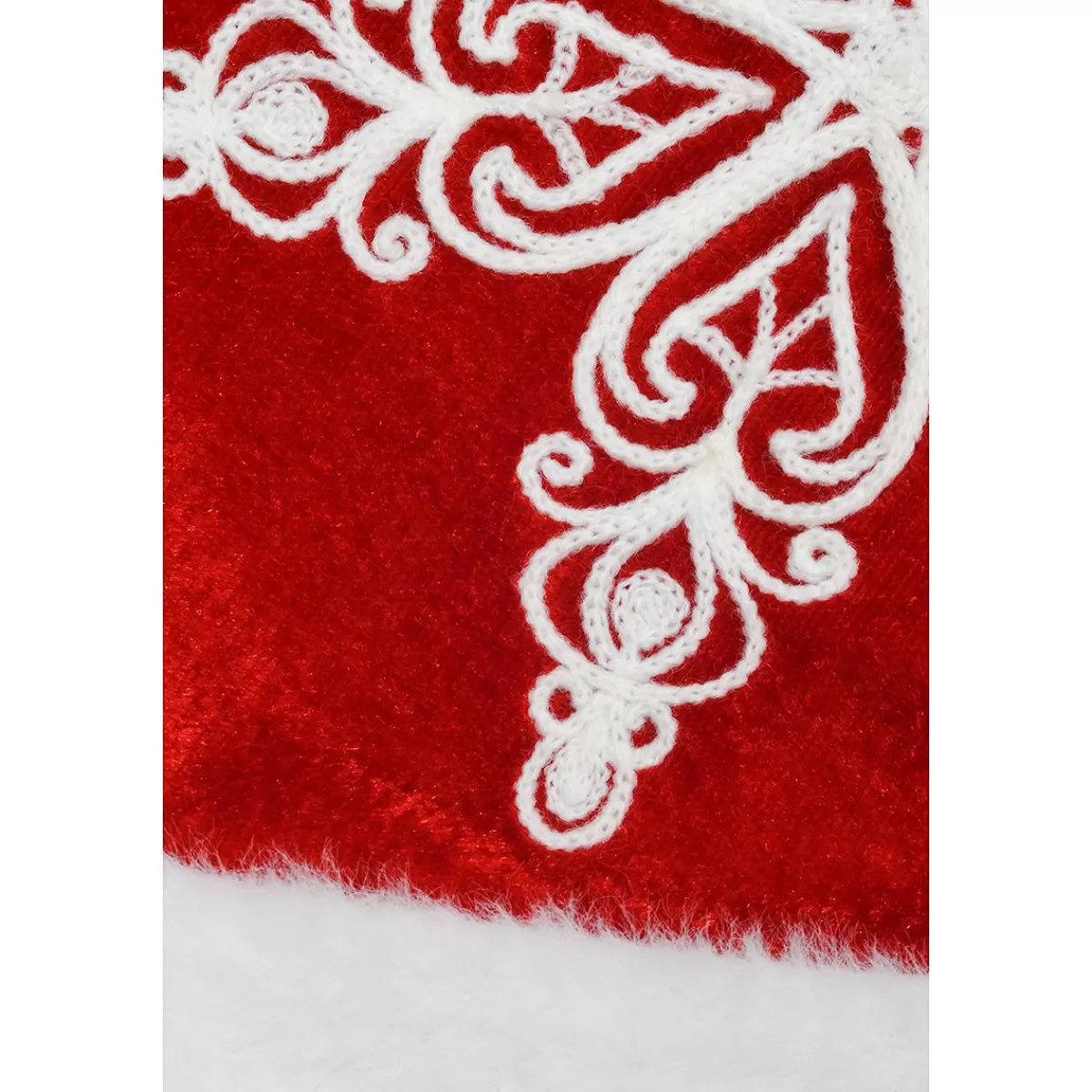 Bronner's Christmas Wonderland 48 Inch Red Velvet Tree Skirt With White Snowflakes | Tree Skirts