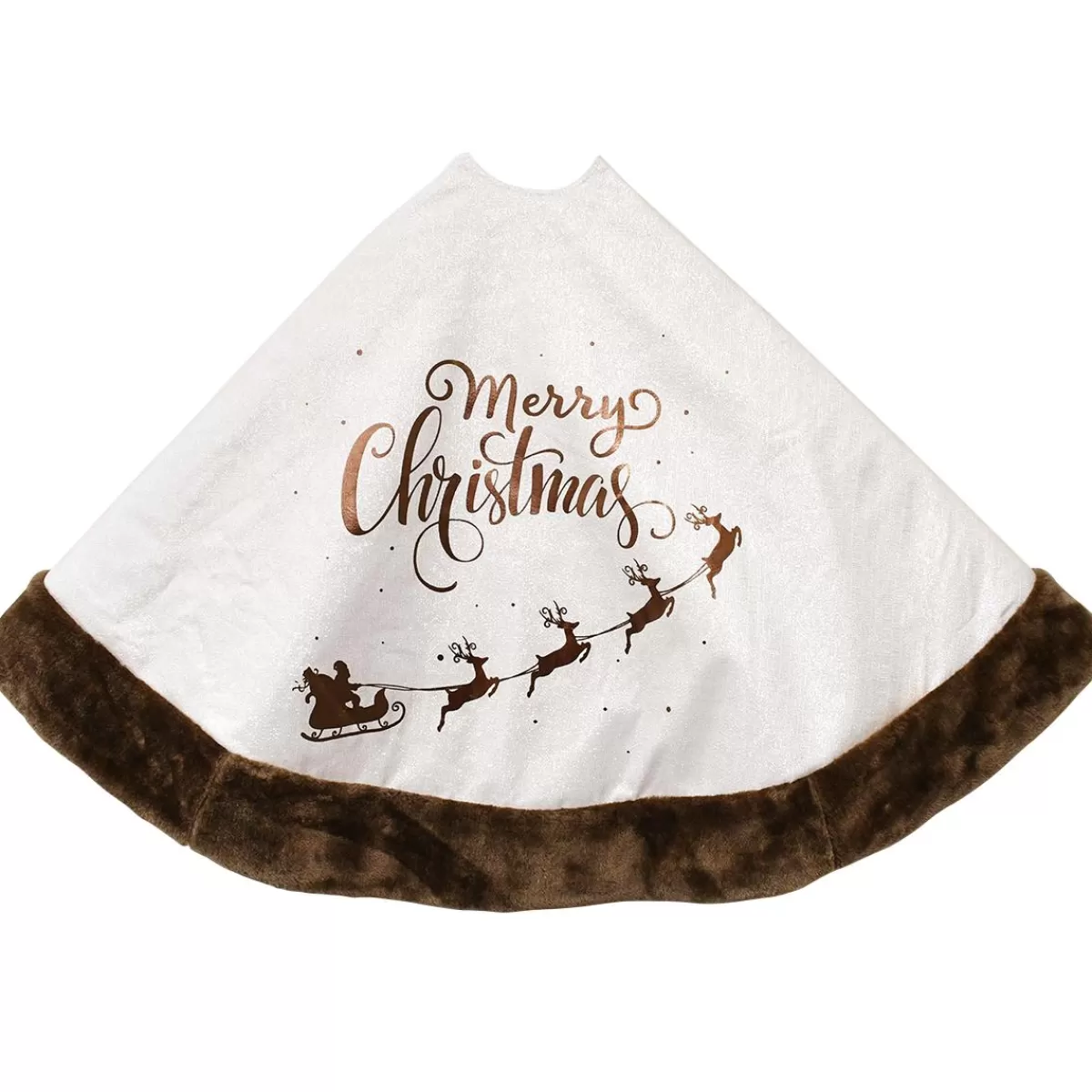 Bronner's Christmas Wonderland 48 Inch Santa Sleigh White Tree Skirt | Tree Skirts