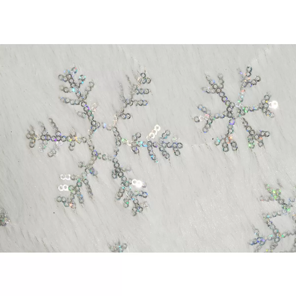 Bronner's Christmas Wonderland 48 Inch Sequin Snowflake Plush Tree Skirt | Tree Skirts