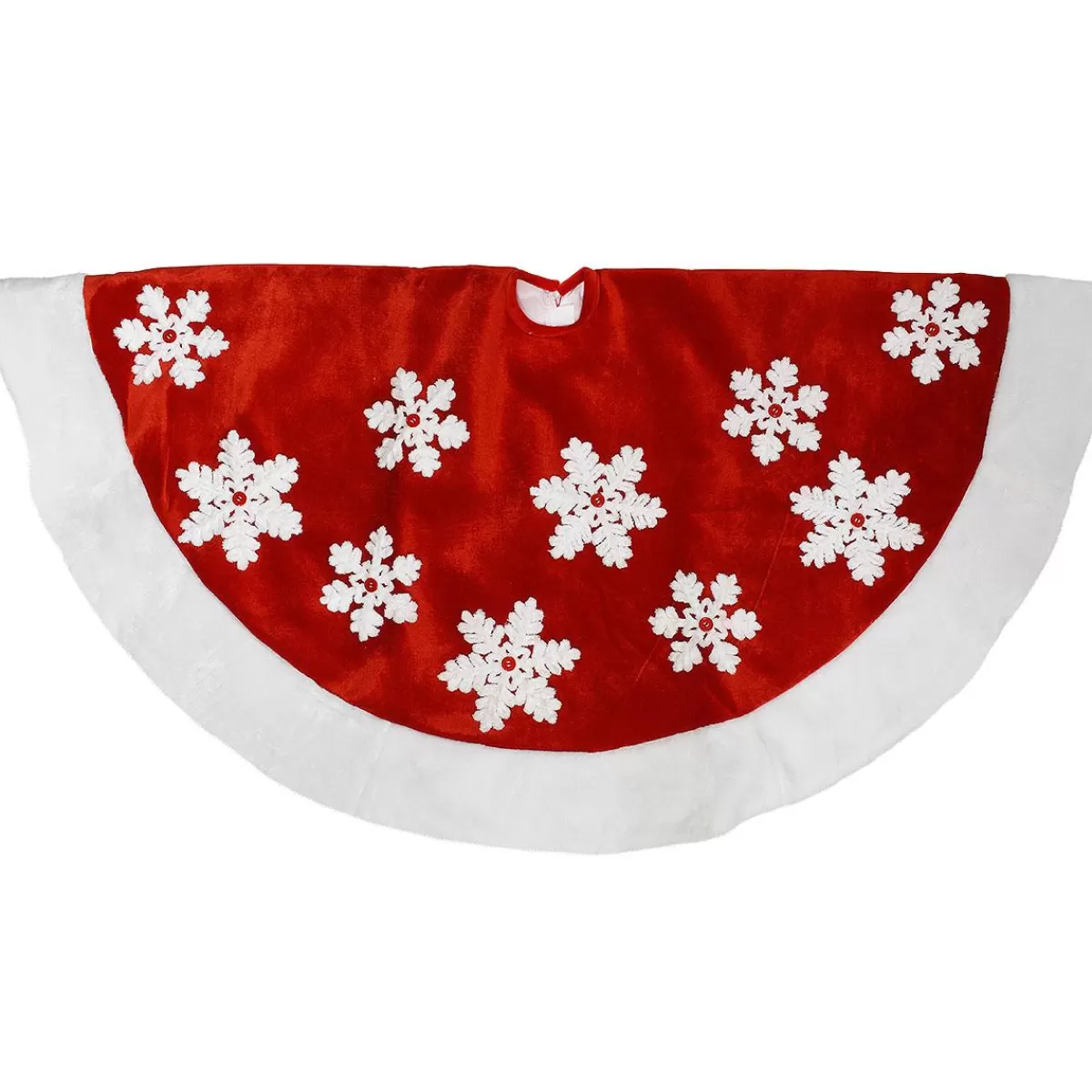 Bronner's Christmas Wonderland 48 Inch Snowflake Red Velvet Tree Skirt | Tree Skirts