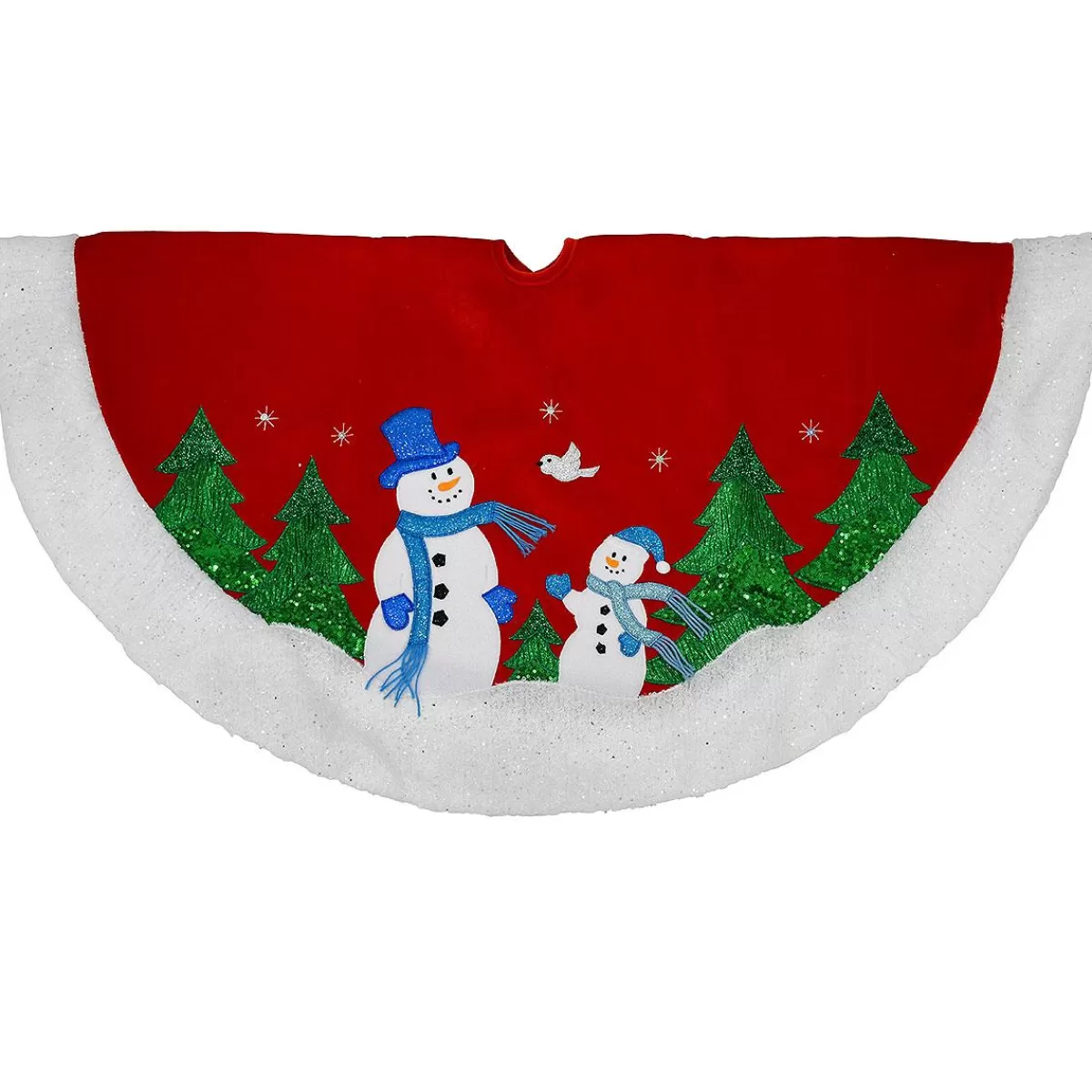 Bronner's Christmas Wonderland 48 Inch Snowman Red And White Tree Skirt | Tree Skirts