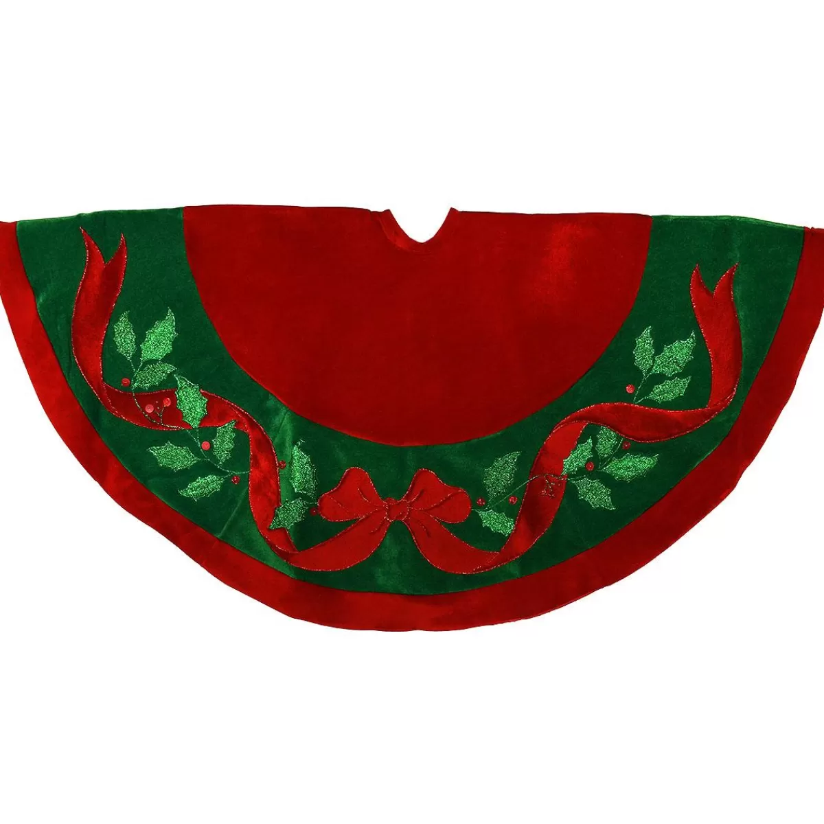 Bronner's Christmas Wonderland 48 Inch Tree Skirt With Holly And Bow Design | Tree Skirts