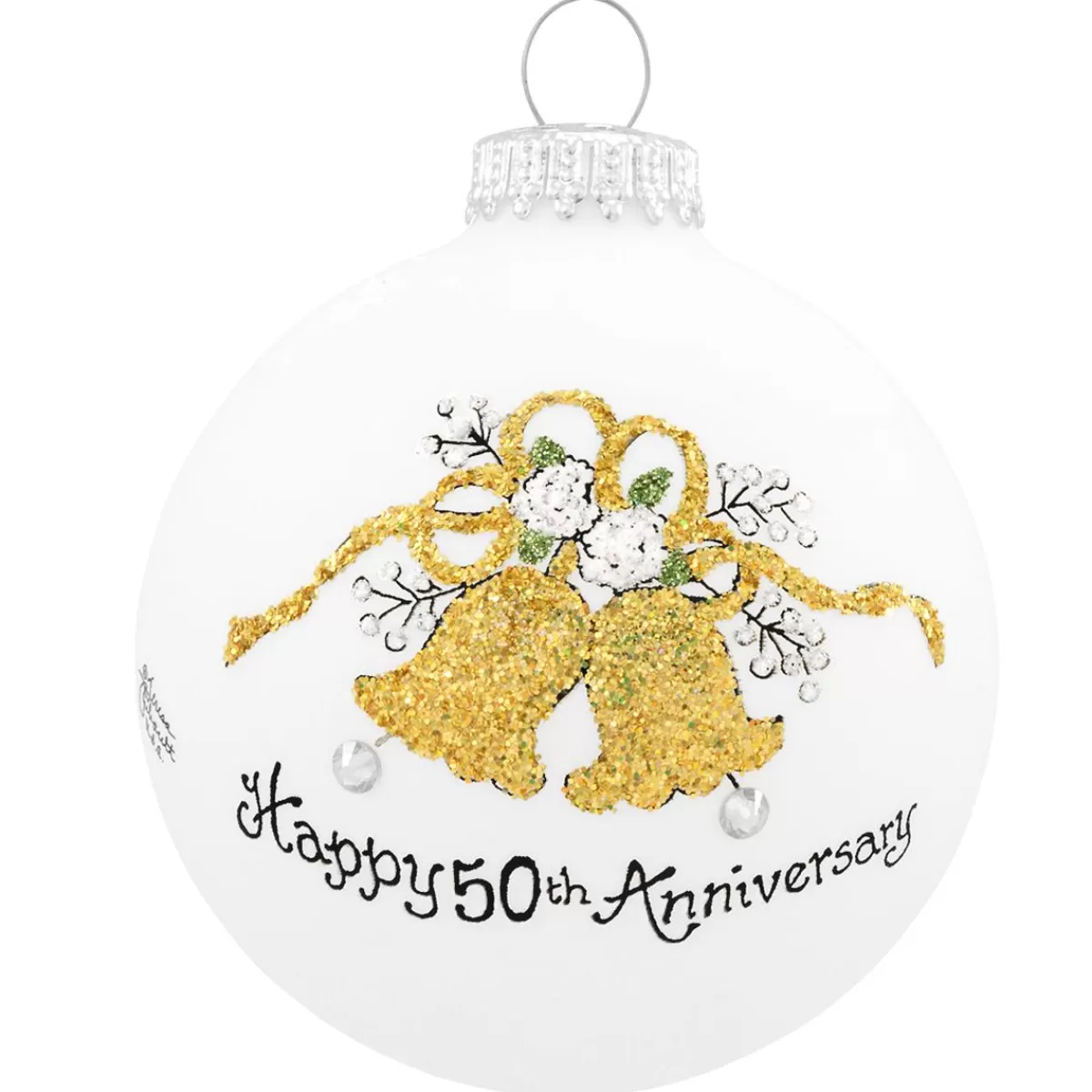 Bronner's Christmas Wonderland 50Th Anniversary Glass Ornament> Love, Wedding, & Anniversary