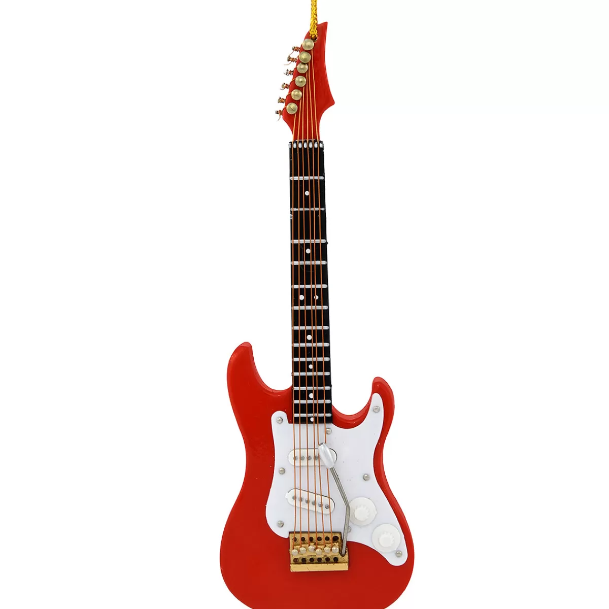 Bronner's Christmas Wonderland 5.5 Inch Red And White Electric Guitar Ornament> Music, Dance, & Theater