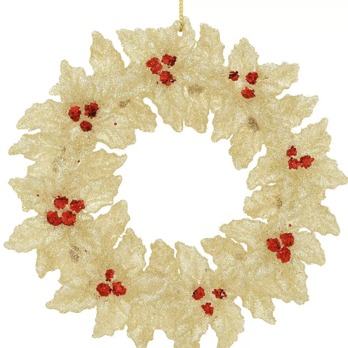 Bronner's Christmas Wonderland 5 Inch Acrylic Wreath With Gold Glitter Accents | Shatterproof