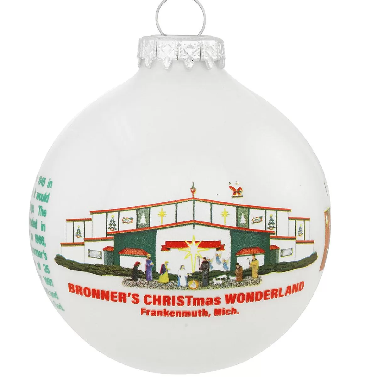 Bronner's Christmas Wonderland 75Th Anniversary Bronner's Buildings Glass Ornament | Souvenirs & Gift Cards