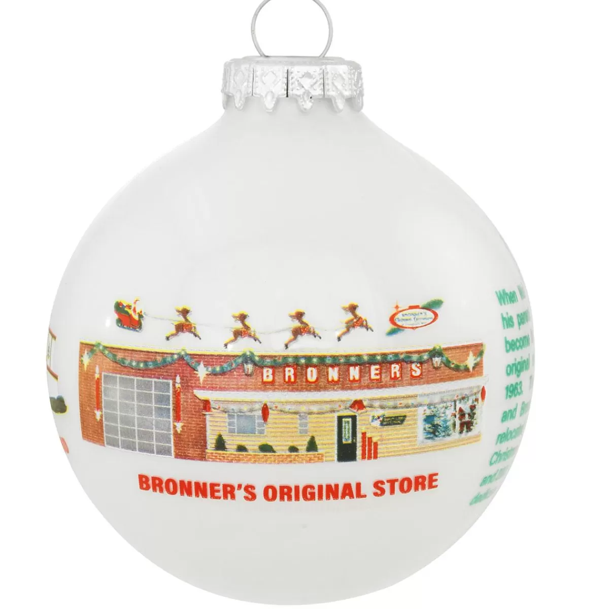 Bronner's Christmas Wonderland 75Th Anniversary Bronner's Buildings Glass Ornament | Souvenirs & Gift Cards