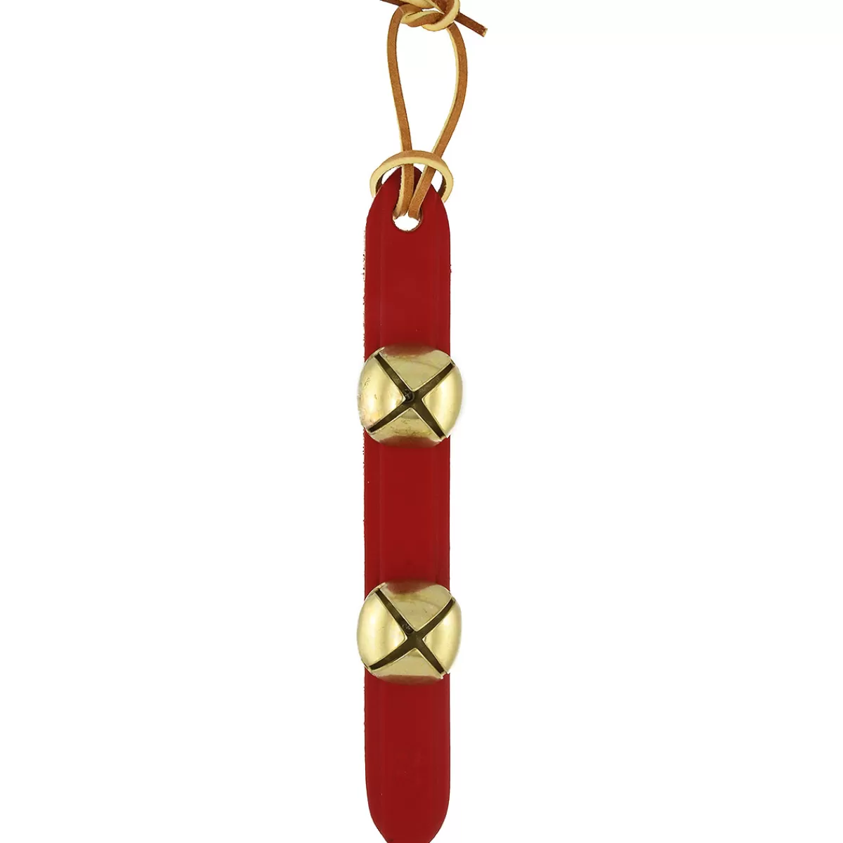 Bronner's Christmas Wonderland 8 Inch Red Leather Strap With 2 Bells | Accessories