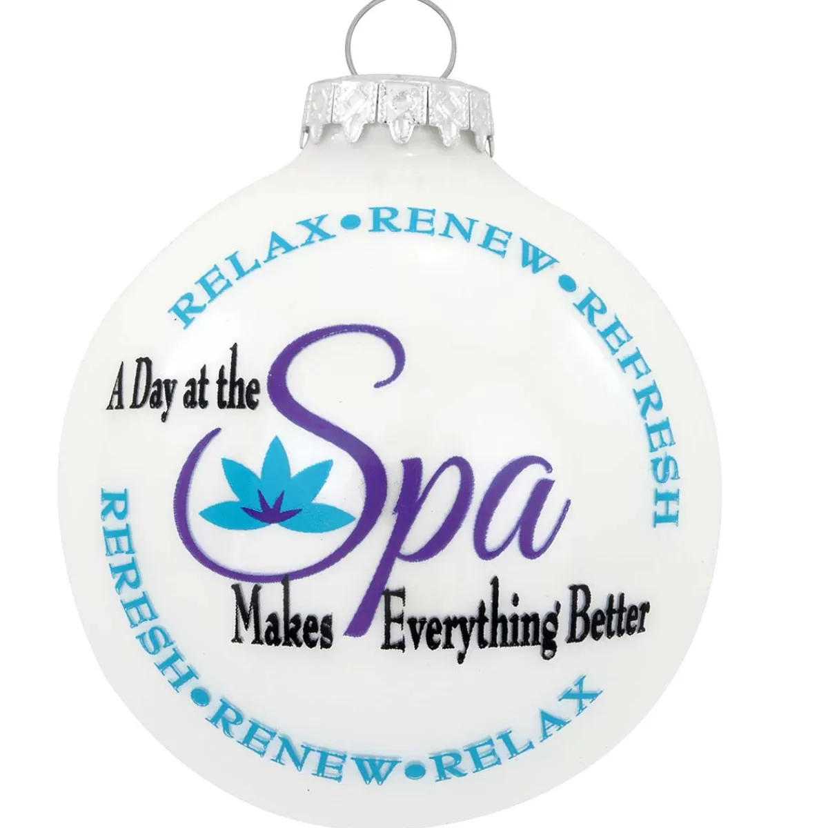 Bronner's Christmas Wonderland A Day At The Spa Glass Ornament> Hobbies & Occupations