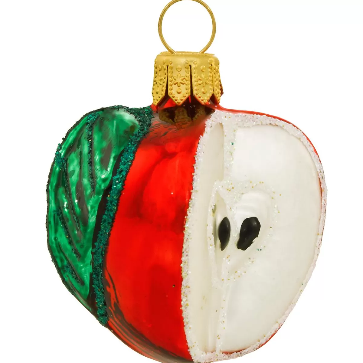 Bronner's Christmas Wonderland Apple Mini Glass Ornament> Farm, Garden, & Flowers