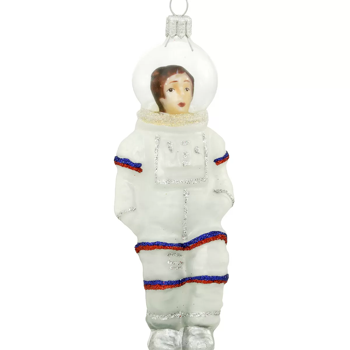 Bronner's Christmas Wonderland Astronaut 5 Inch White Glass Ornament> Novelty