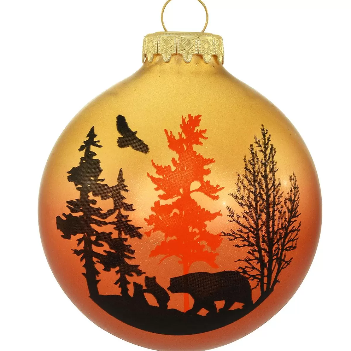 Bronner's Christmas Wonderland Bear Silhouette Glass Ornament> Outdoors, Camping, & Nature