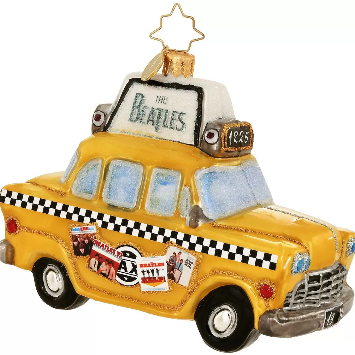 Bronner's Christmas Wonderland Beatlemania Taxicab Radko Glass Ornament> Licensed