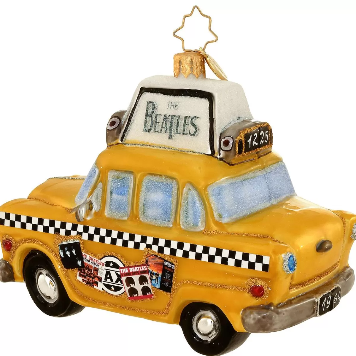 Bronner's Christmas Wonderland Beatlemania Taxicab Radko Glass Ornament> Licensed