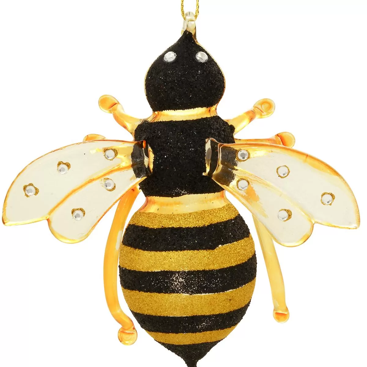 Bronner's Christmas Wonderland Bee Art Glass Ornament> Farm, Garden, & Flowers