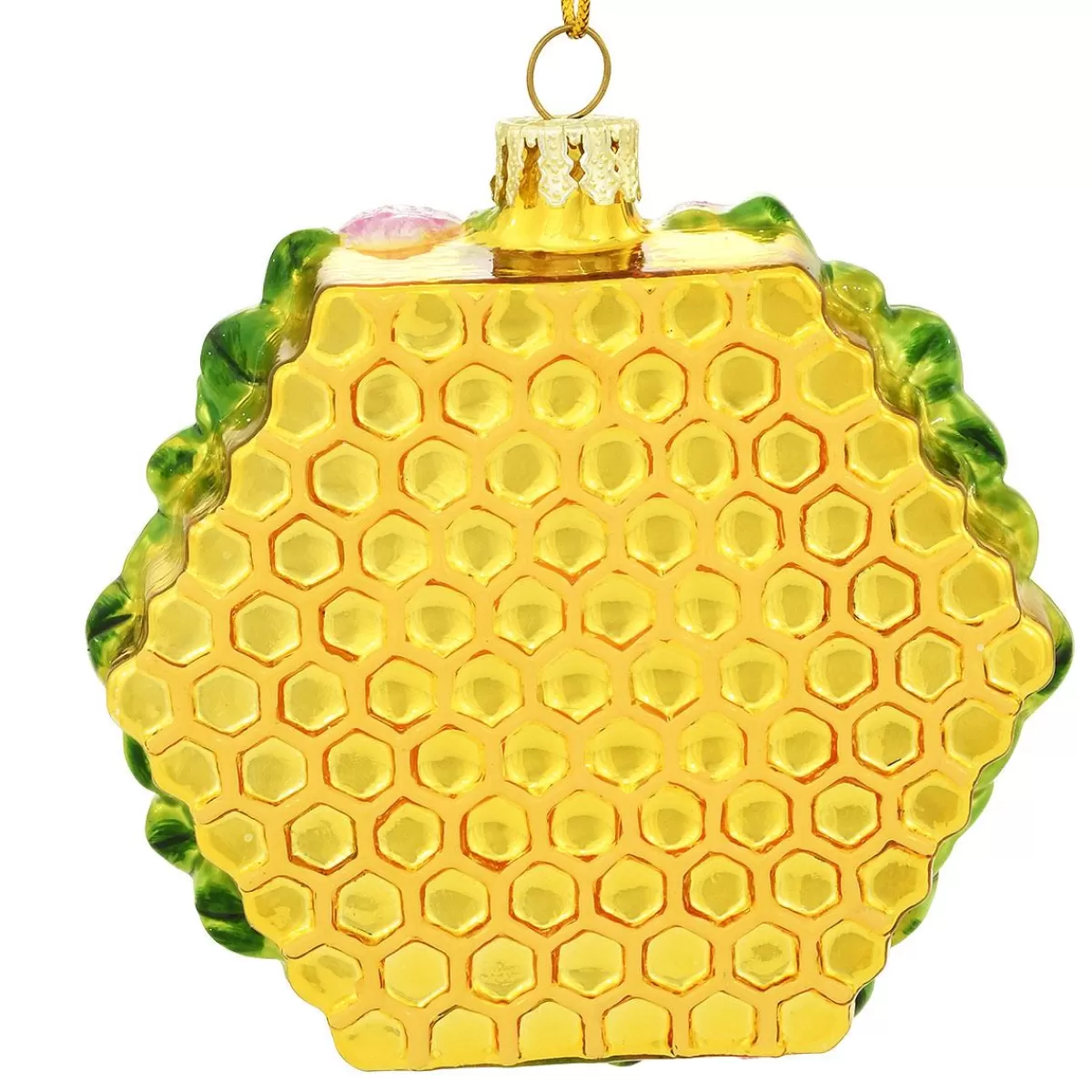 Bronner's Christmas Wonderland Bee Honeycomb With Clover Glass Ornament> Farm, Garden, & Flowers