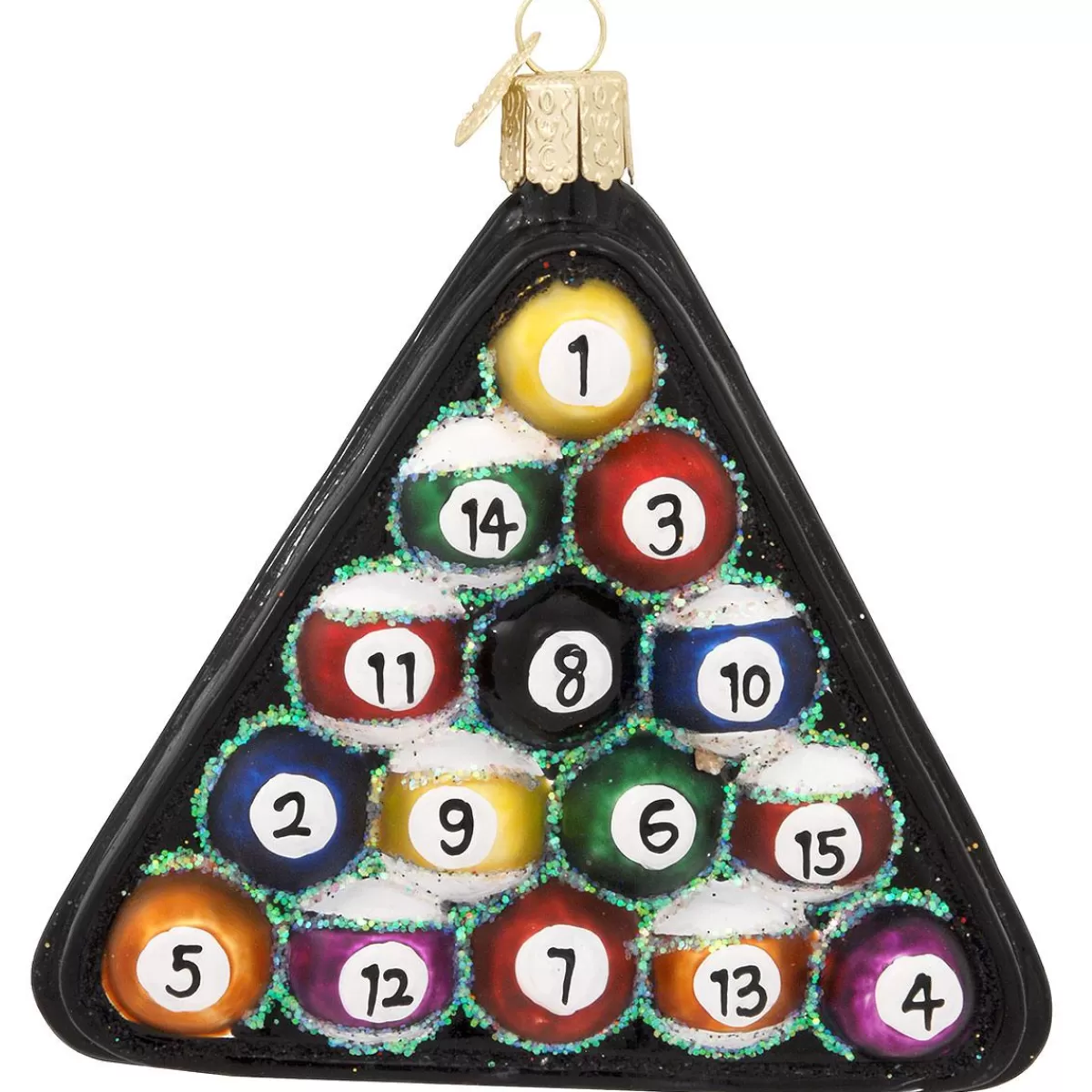 Bronner's Christmas Wonderland Billiard Balls Glass Ornament> Old World Christmas