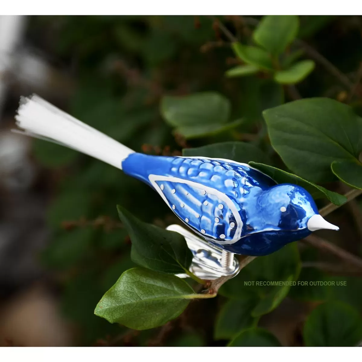 Bronner's Christmas Wonderland Blue Bird With Clip Glass Ornament> Legends, Symbols, & Traditions