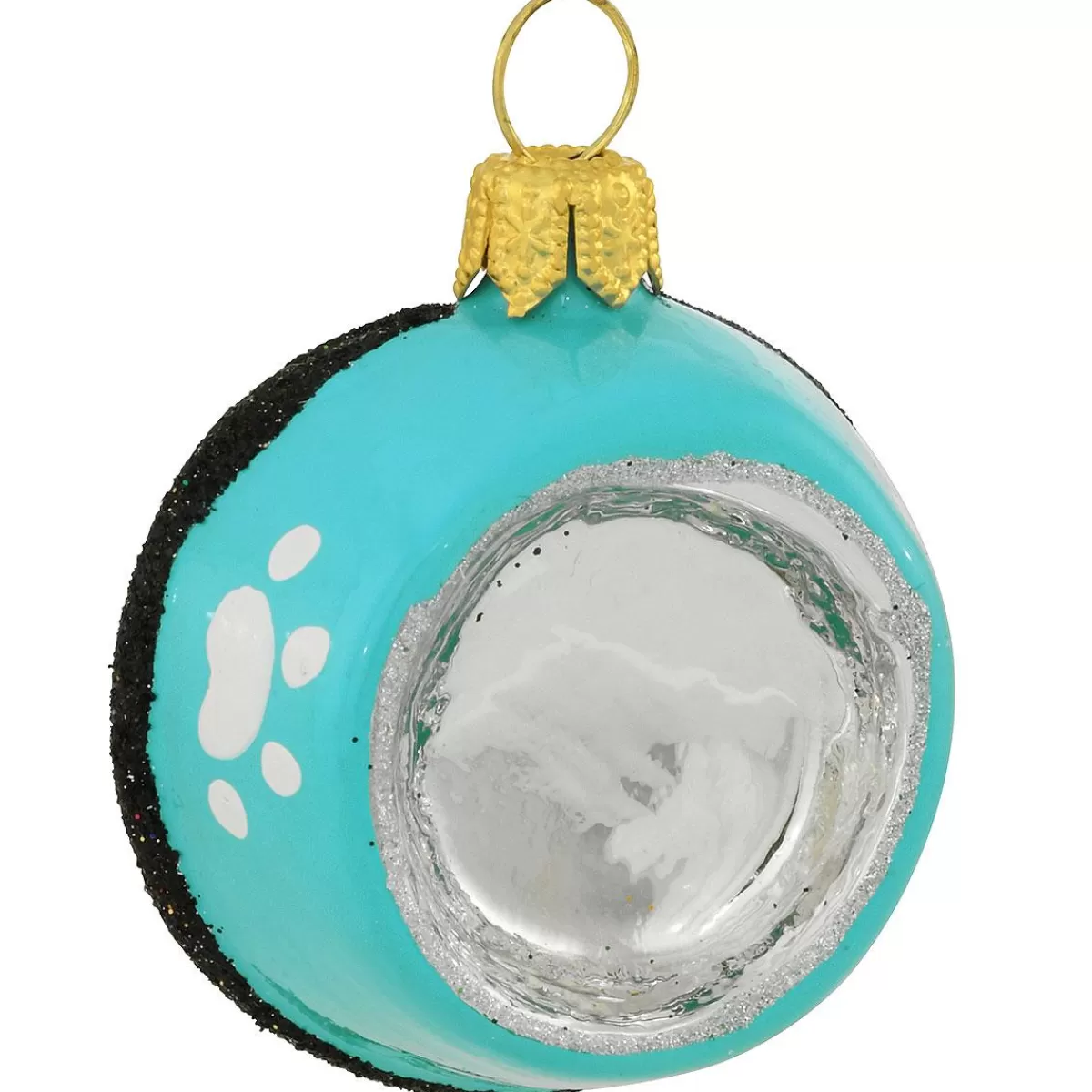 Bronner's Christmas Wonderland Blue Dog Bowl Mini Glass Ornament> Novelty