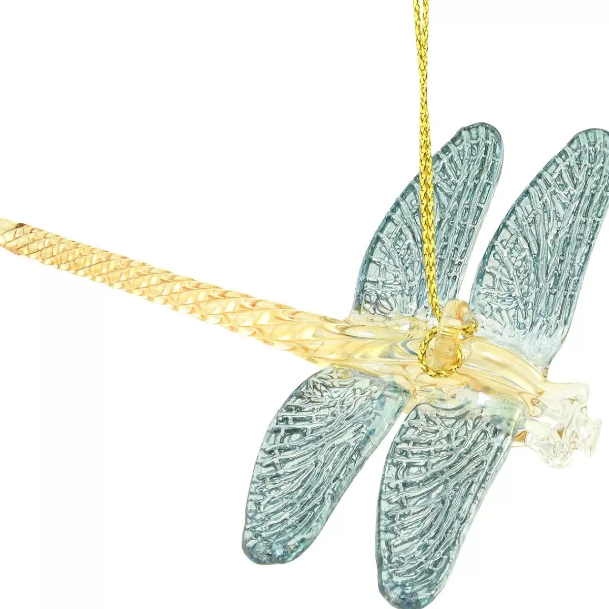 Bronner's Christmas Wonderland Blue Dragonfly Egyptian Glass Ornament> Legends, Symbols, & Traditions