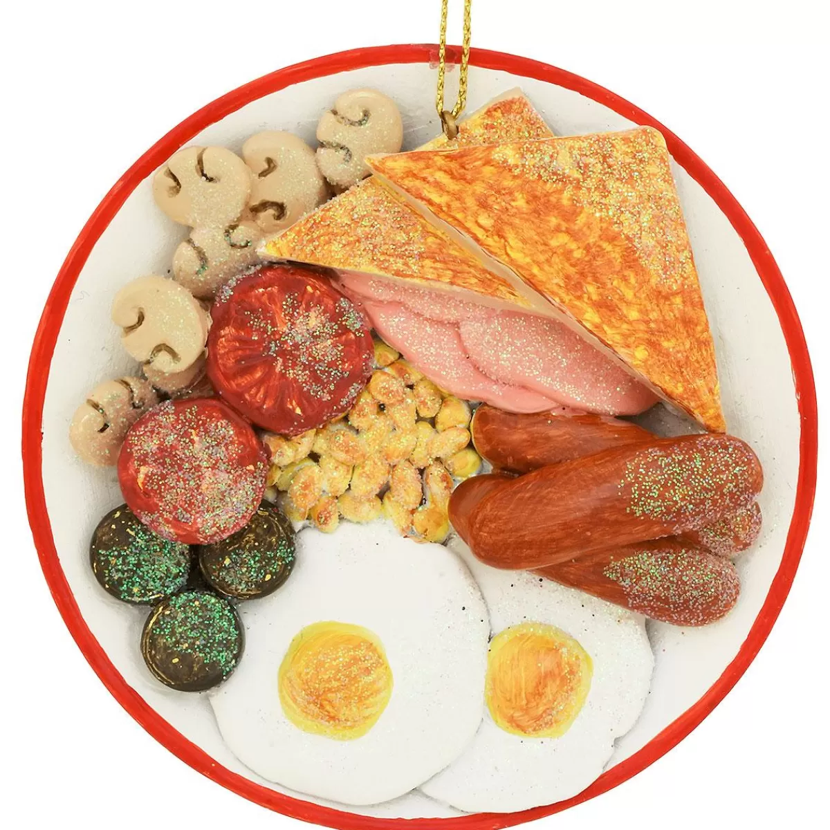 Bronner's Christmas Wonderland Breakfast Plate Resin Ornament> Food, Drinks, & Cooking