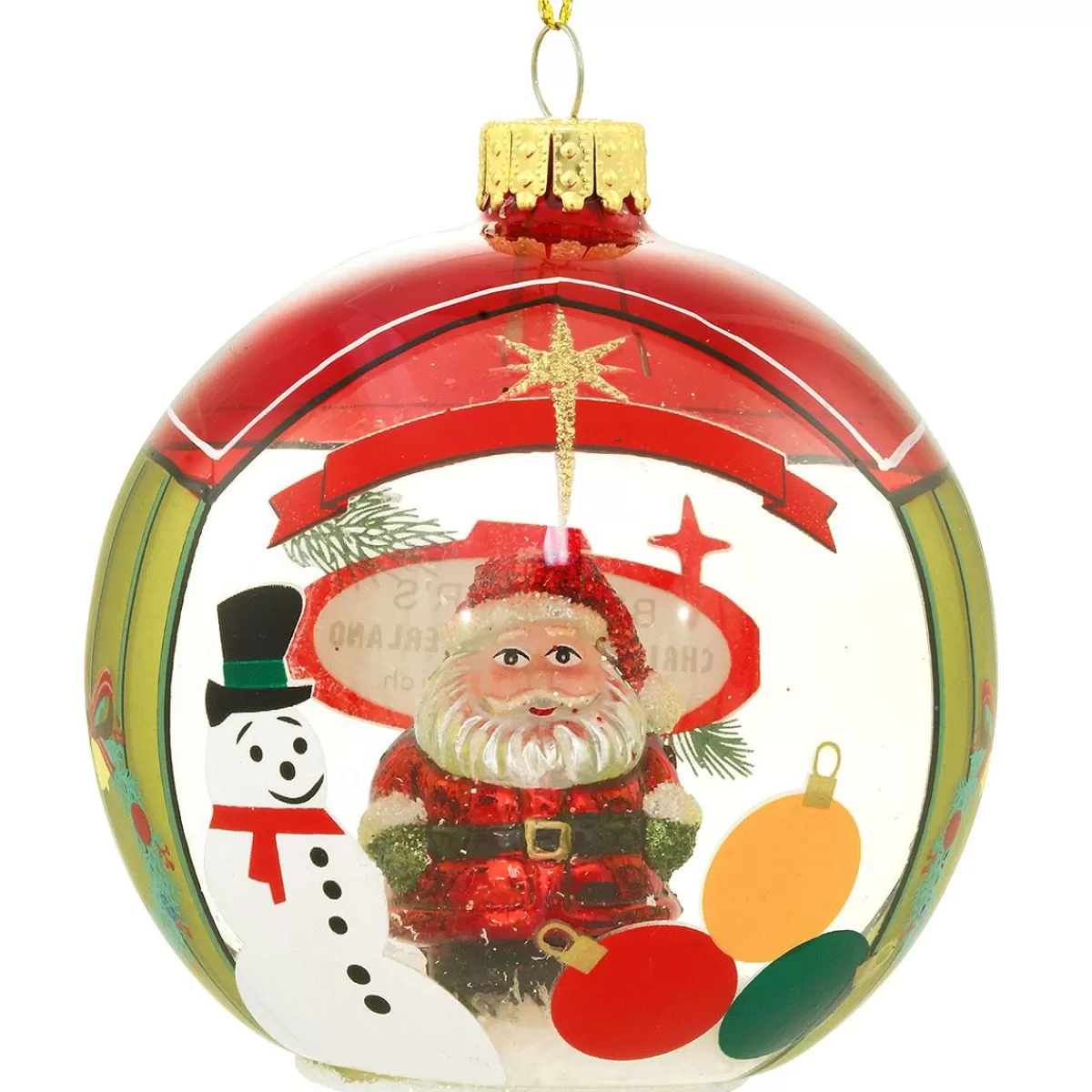 Bronner's Christmas Wonderland Bronner Glass Globe Ornament With Santa Inside> Novelty