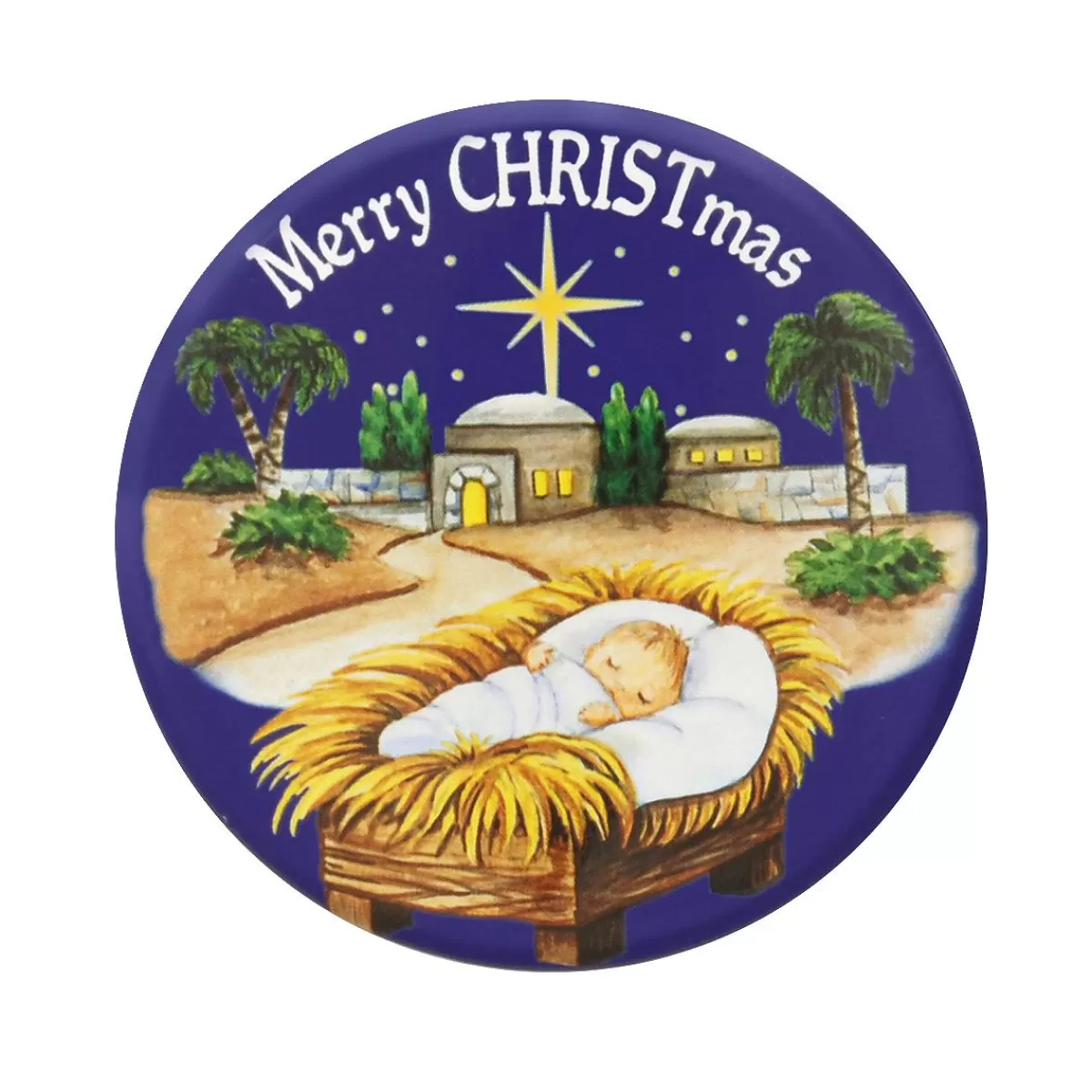 Bronner's Christmas Wonderland Bronner's Merry Christmas Nativity Button | Souvenirs & Gift Cards