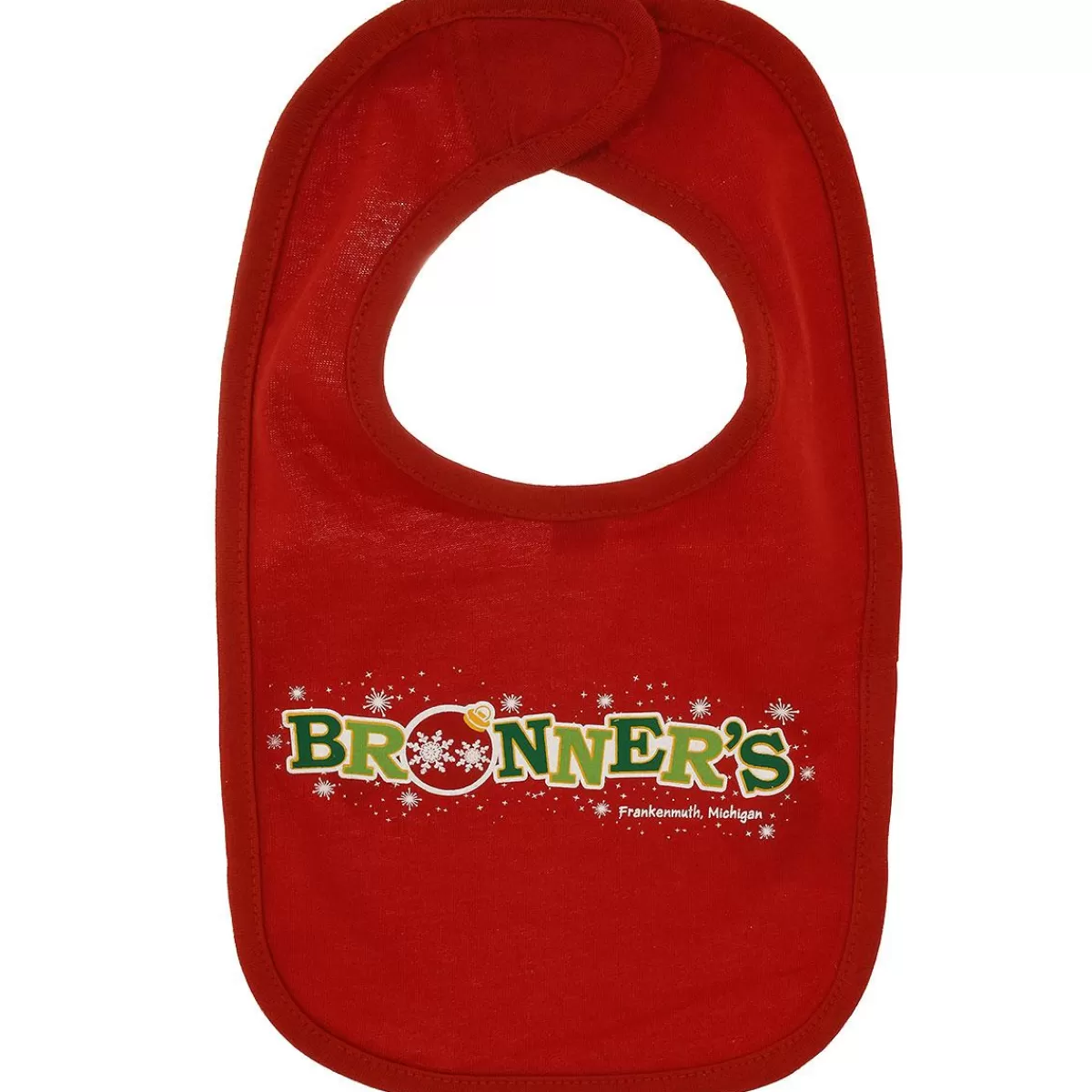 Bronner's Christmas Wonderland Bronner's Red Baby Cotton Bib | Souvenirs & Gift Cards