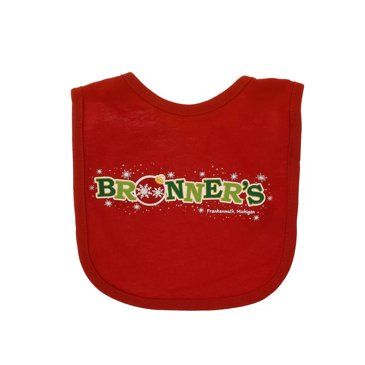 Bronner's Christmas Wonderland Bronner's Red Baby Cotton Bib | Souvenirs & Gift Cards